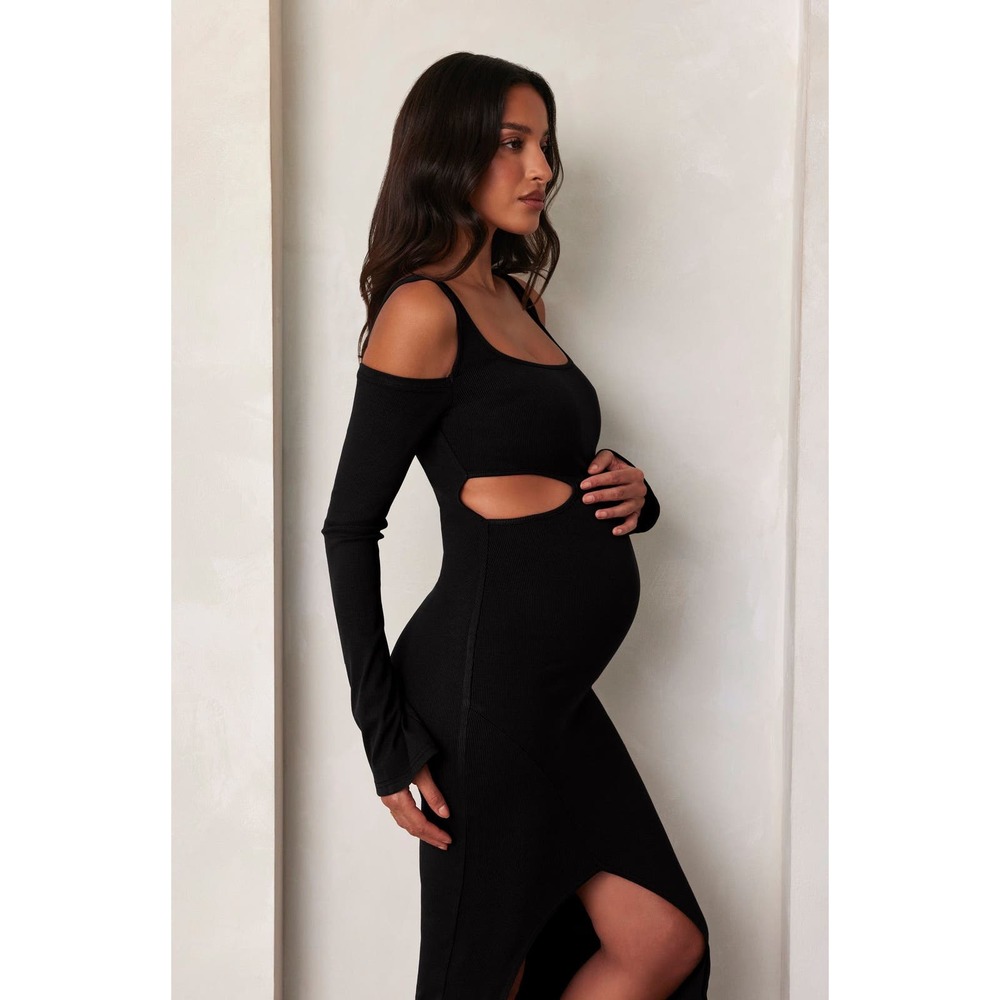 COPY - COPY - NWOT BUMPSUIT Sculpting Rib Long Sleeve Cut-Out Maxi Dress